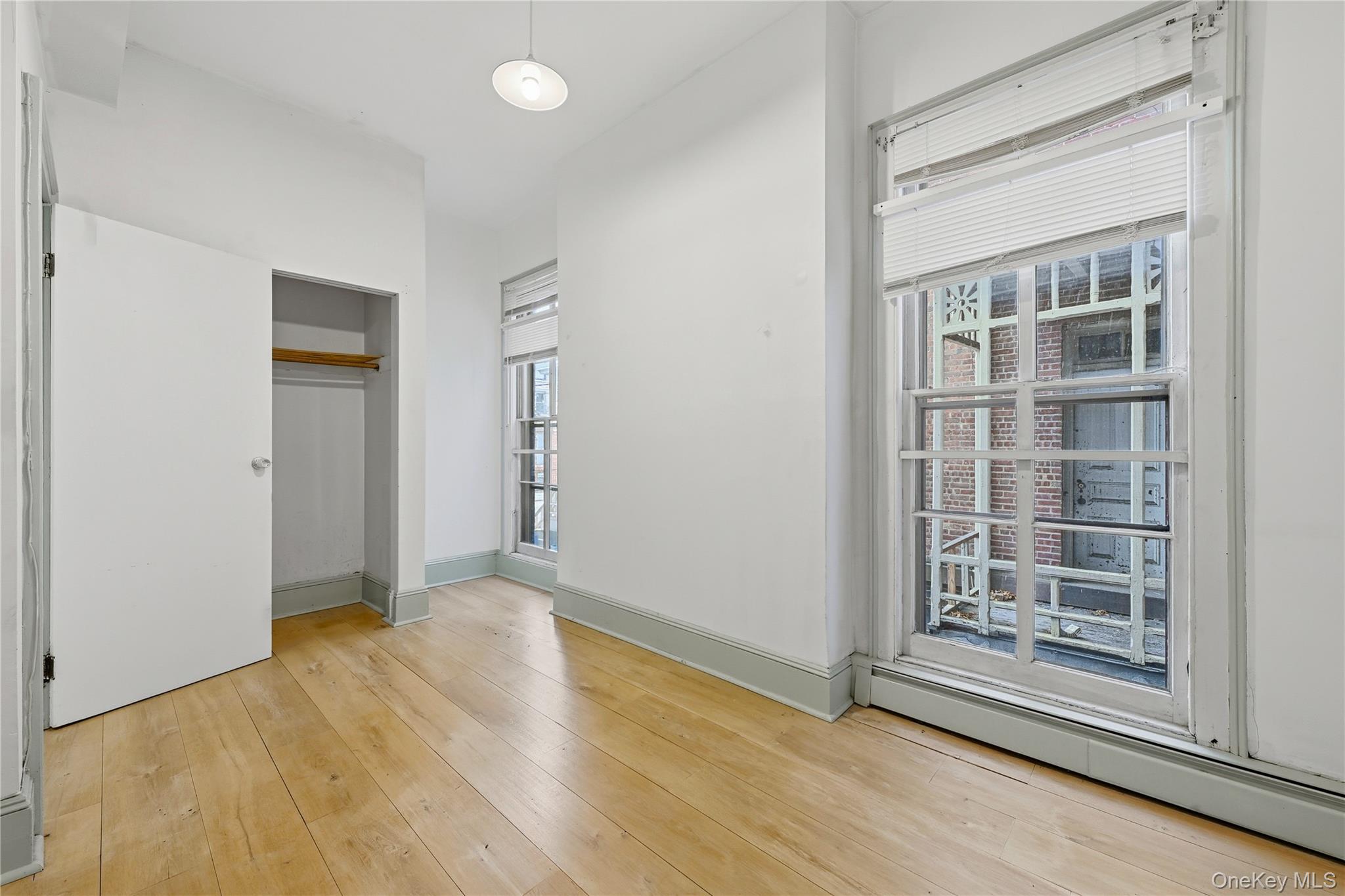 203 Grand Street, Unit 1 Newburgh, NY 12550 - Photo 5 of 10 Unfurnished bedroom with baseboard heating, light wood-style flooring, and a closet