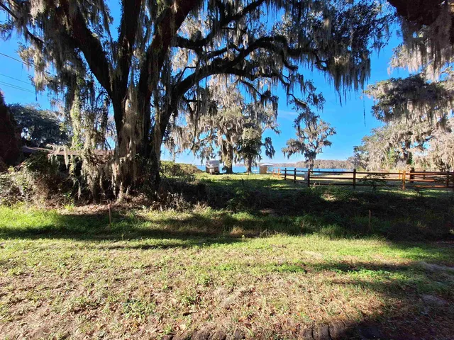 a backyard of a house with lots of green space