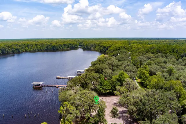 a view of a city and lake