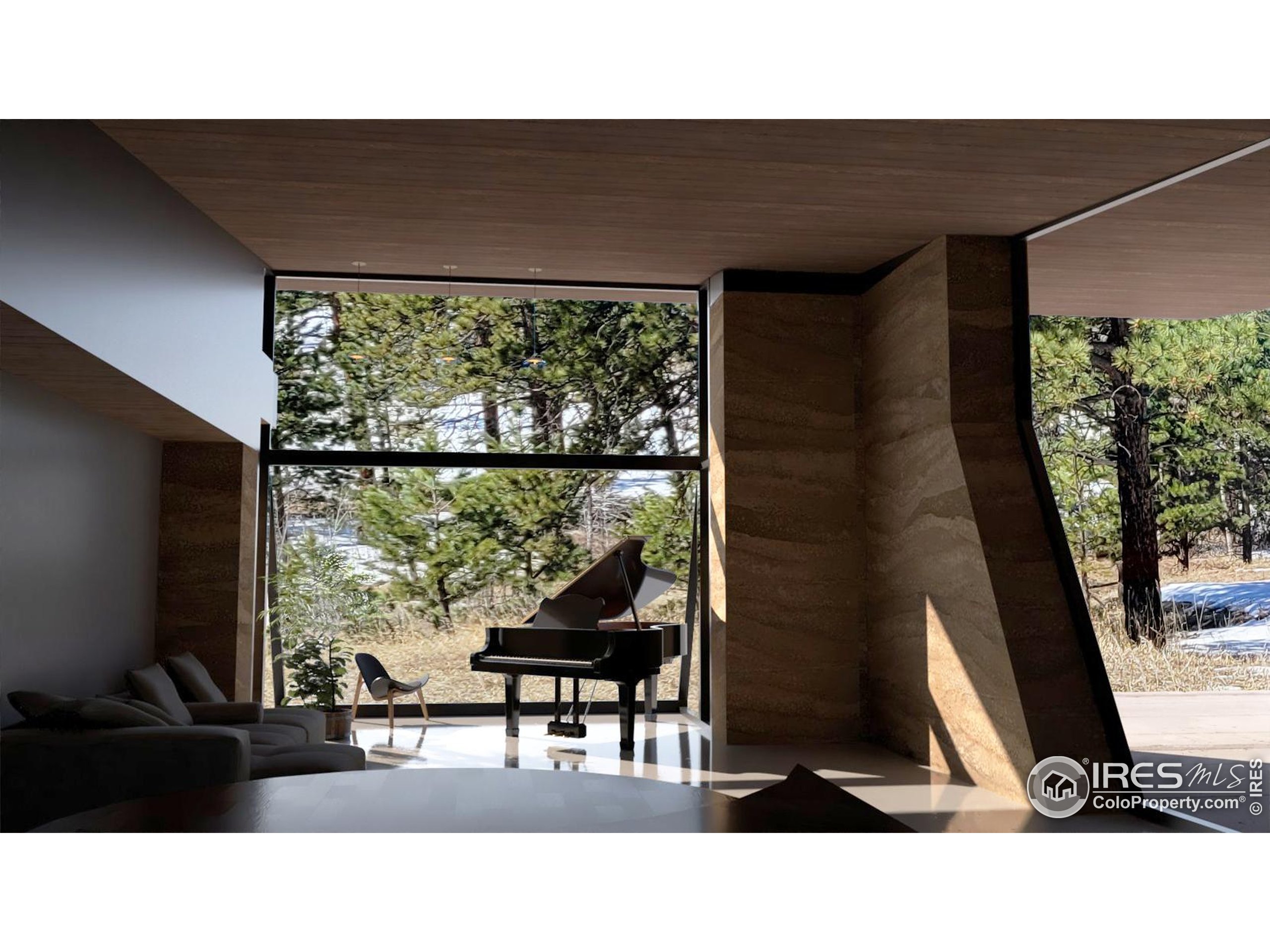 620 Davis Ranch Road Bellvue, CO 80512 - Photo 9 of 15 a black and white photo of a living room