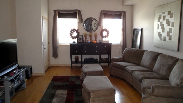 2807 West Jackson Boulevard, Unit 2 Chicago, IL 60612 - Photo 3 of 13 a living room with furniture a fireplace and a flat screen tv