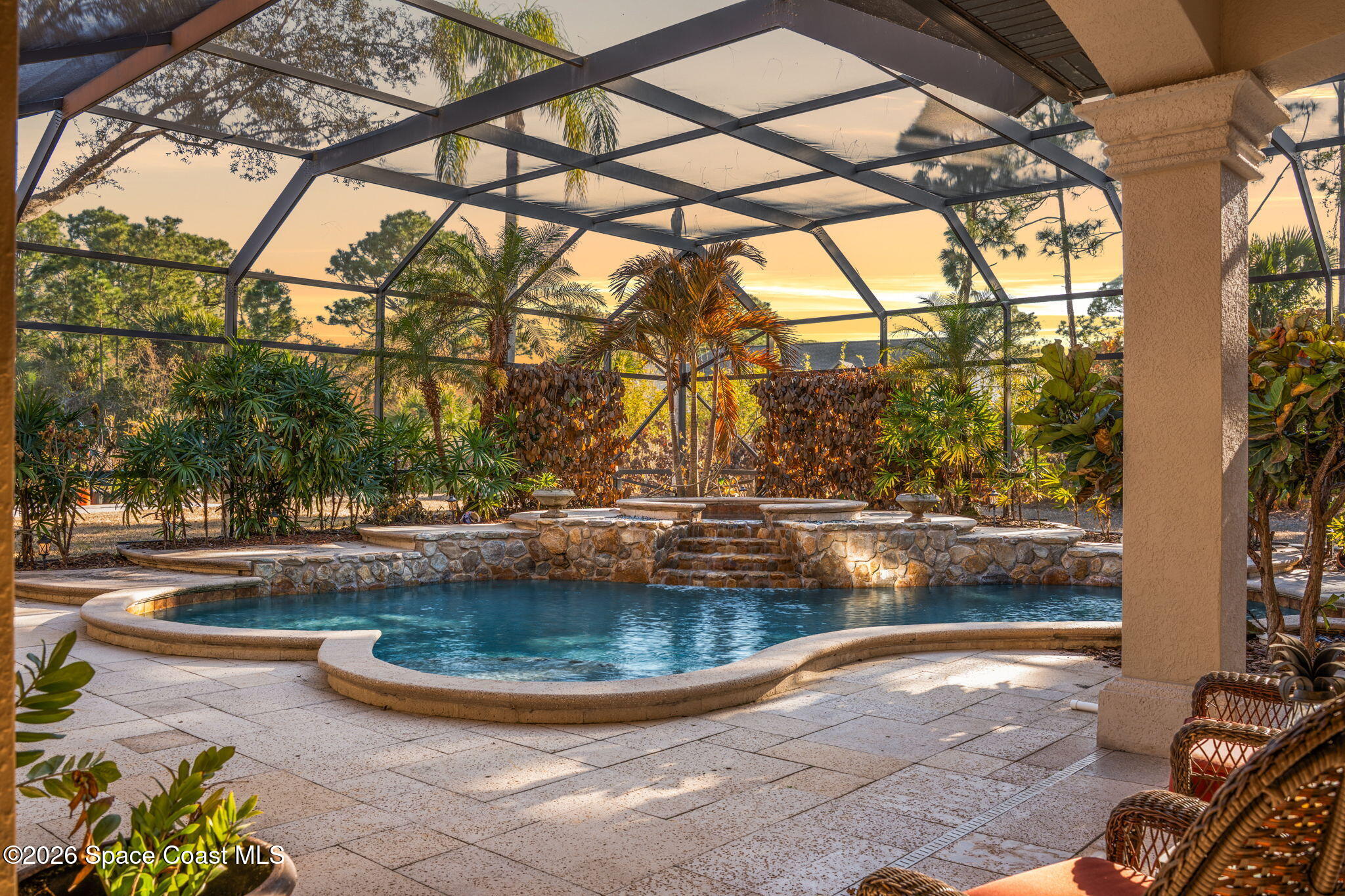 5454 Riveredge Drive Titusville, FL 32780 - Photo 49 of 70 a view of swimming pool with a yard and plants