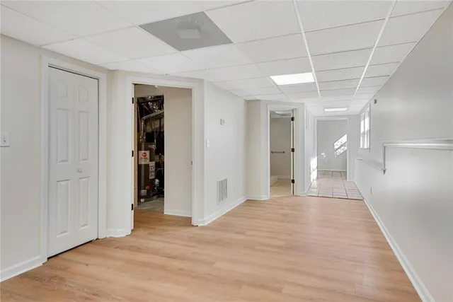 a kitchen with lots of counter top space