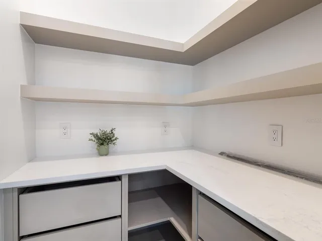 a view of a door and small space