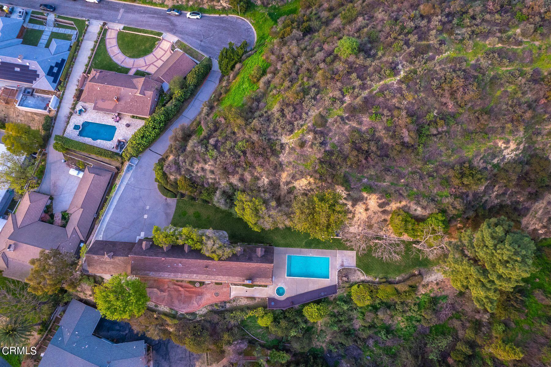 1826 Ransom Road Glendale, CA 91201 - Photo 59 of 61 an aerial view of a house with a yard and lake view