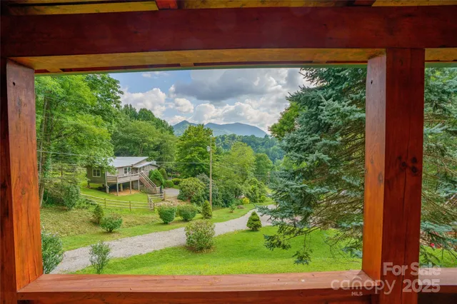 a view of a garden from a window