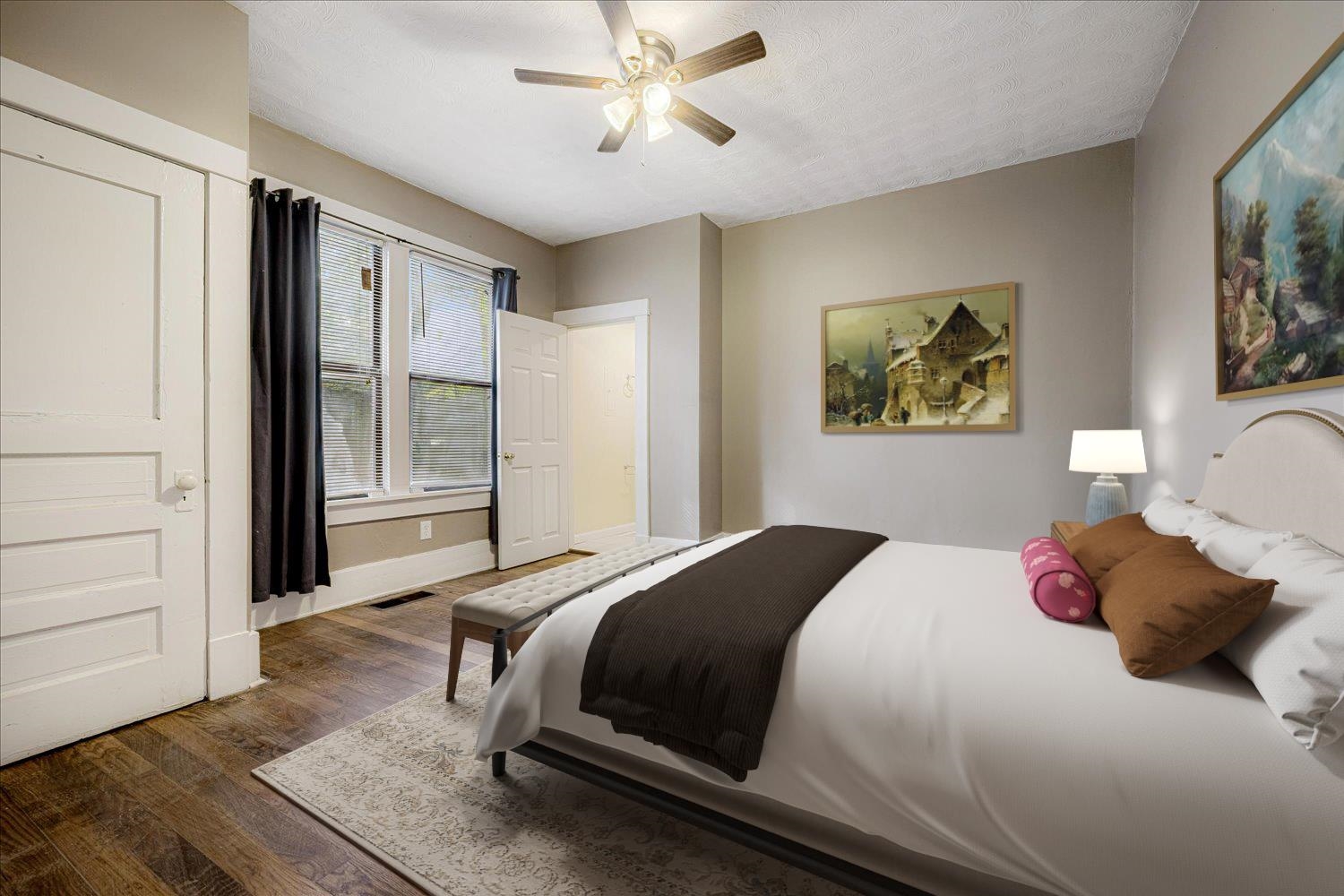 431 Alexander Street Memphis, TN 38111 - Photo 7 of 13 Bedroom featuring dark wood finished floors and a ceiling fan