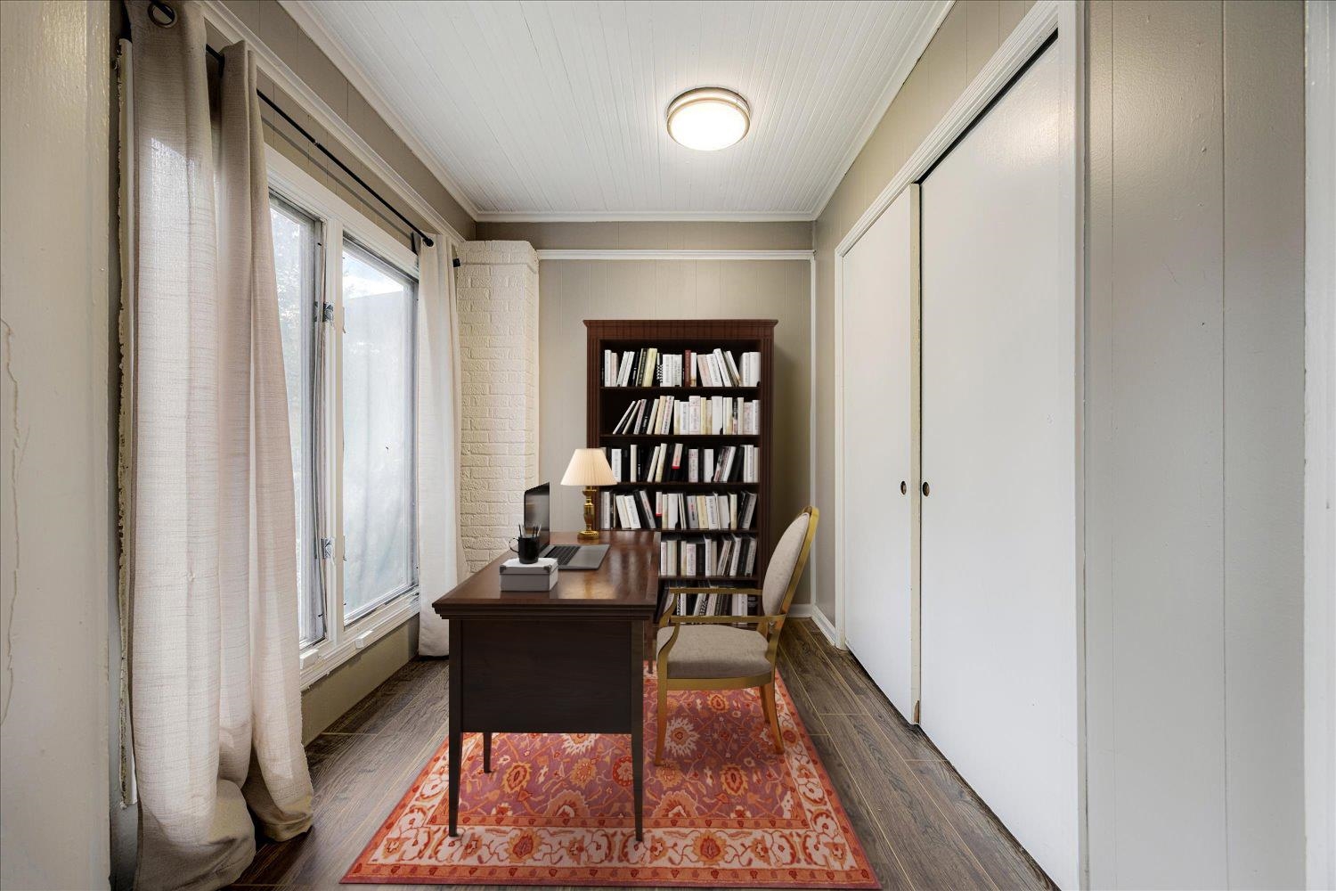 431 Alexander Street Memphis, TN 38111 - Photo 10 of 13 Office featuring dark wood-style floors and ornamental molding