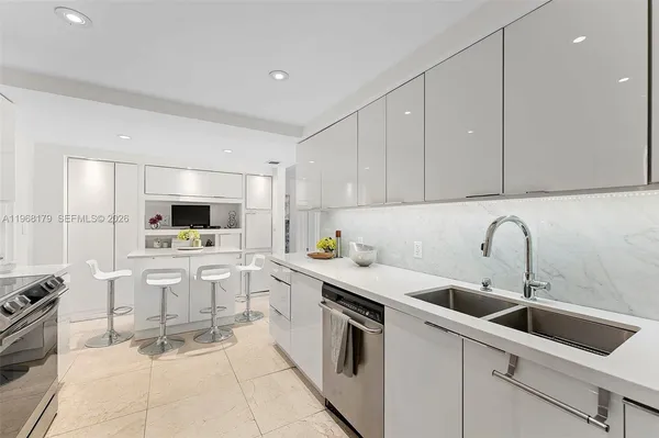 a living room with furniture