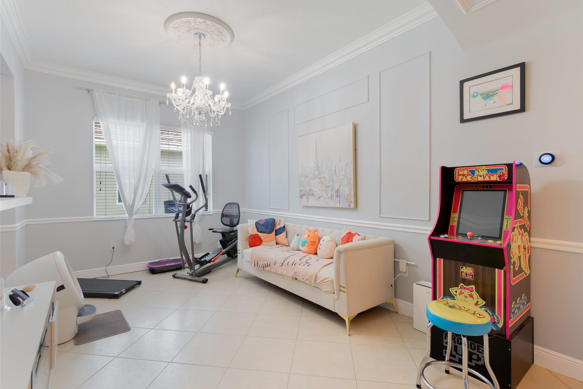 3011 Strada Court Royal Palm Beach, FL 33411 - Photo 10 of 57 a bedroom with furniture and a chandelier