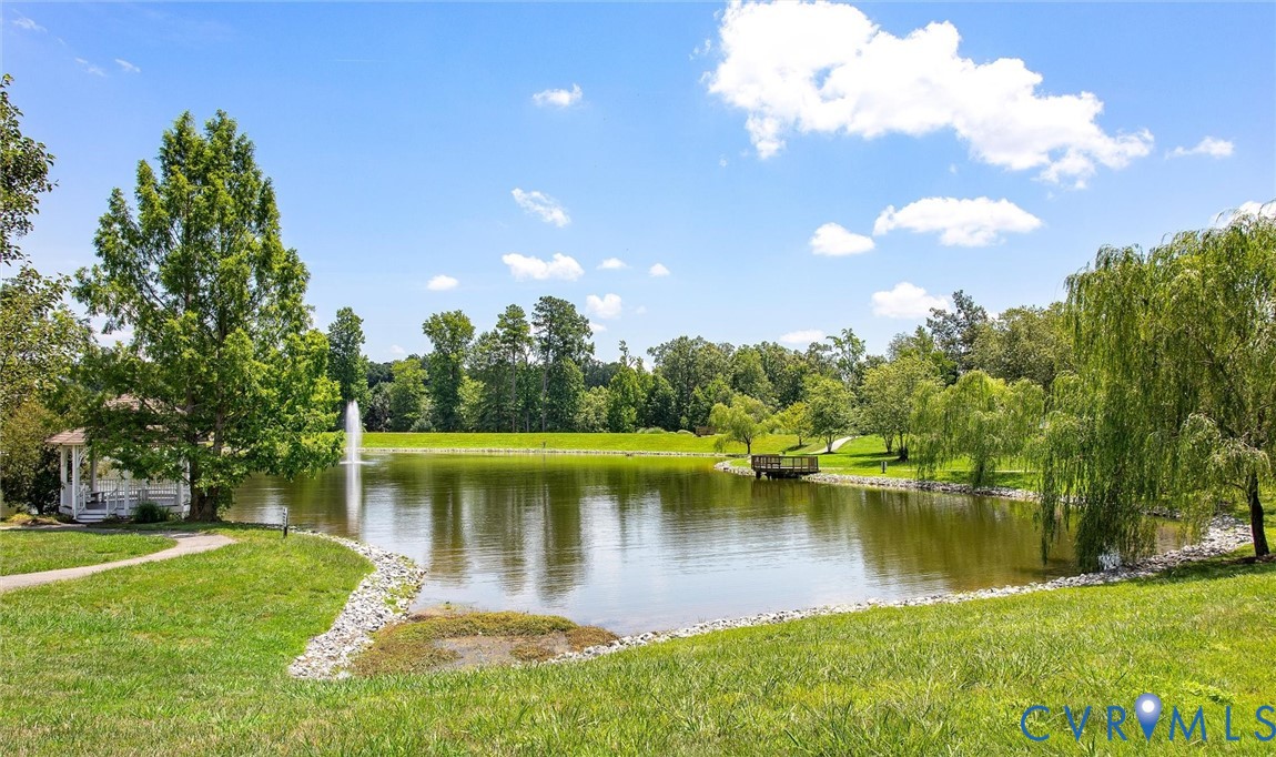 13424 Tipple Point Road Midlothian, VA 23114 - Photo 5 of 11 a view of a lake with a yard and a large tree