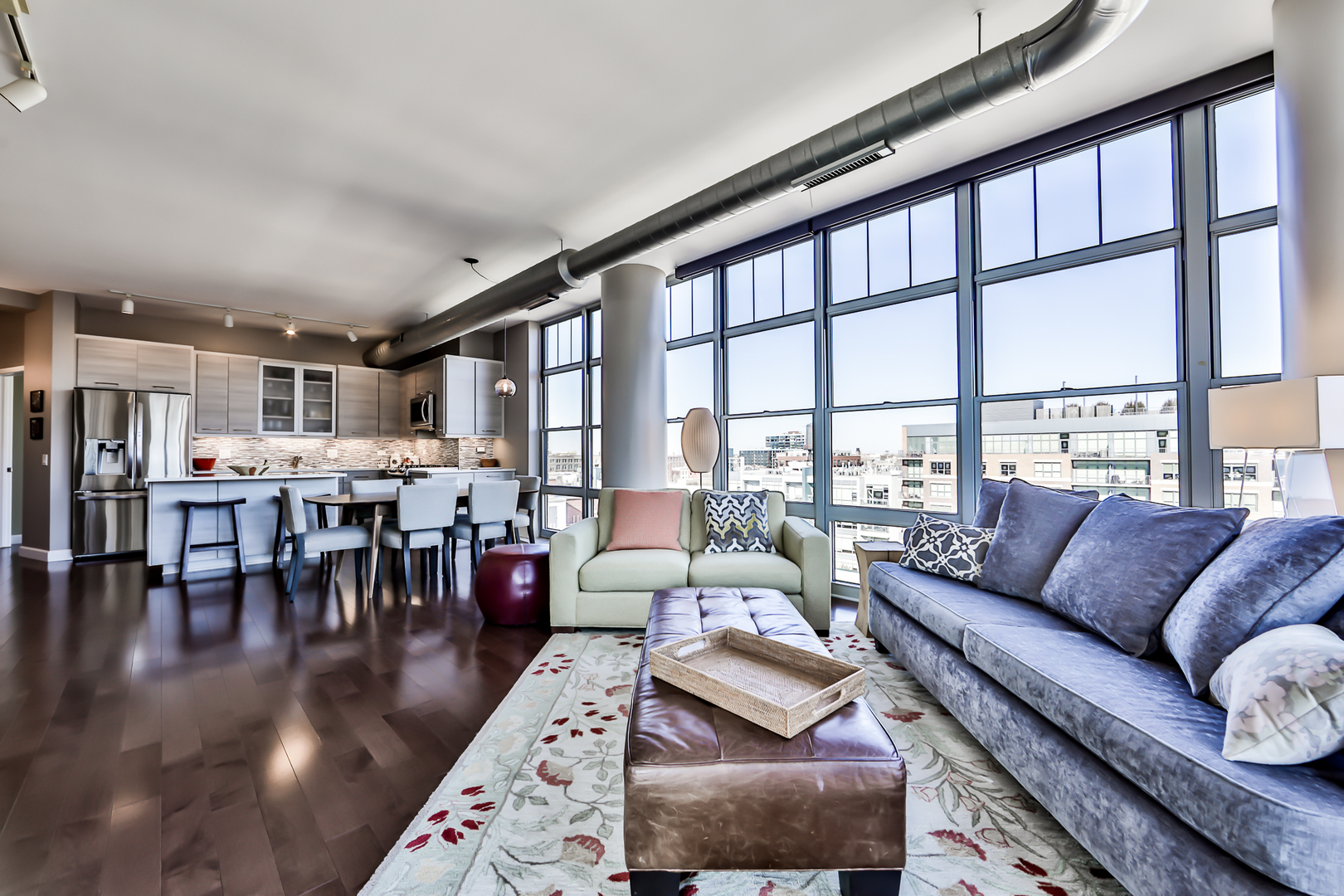 1200 West Monroe Street, Unit 801 Chicago, IL 60607 - Photo 8 of 26 a living room with furniture and a large window