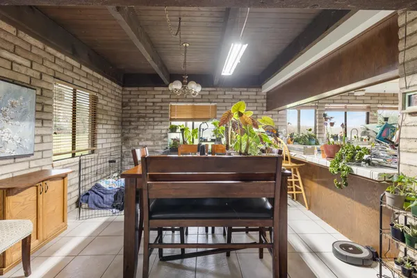 a room with furniture and a potted plant