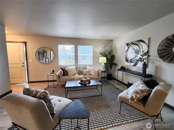 a living room with furniture