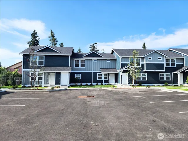 front view of a building with a street