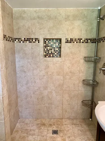 a bathroom with a shower