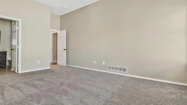 an empty room with closet