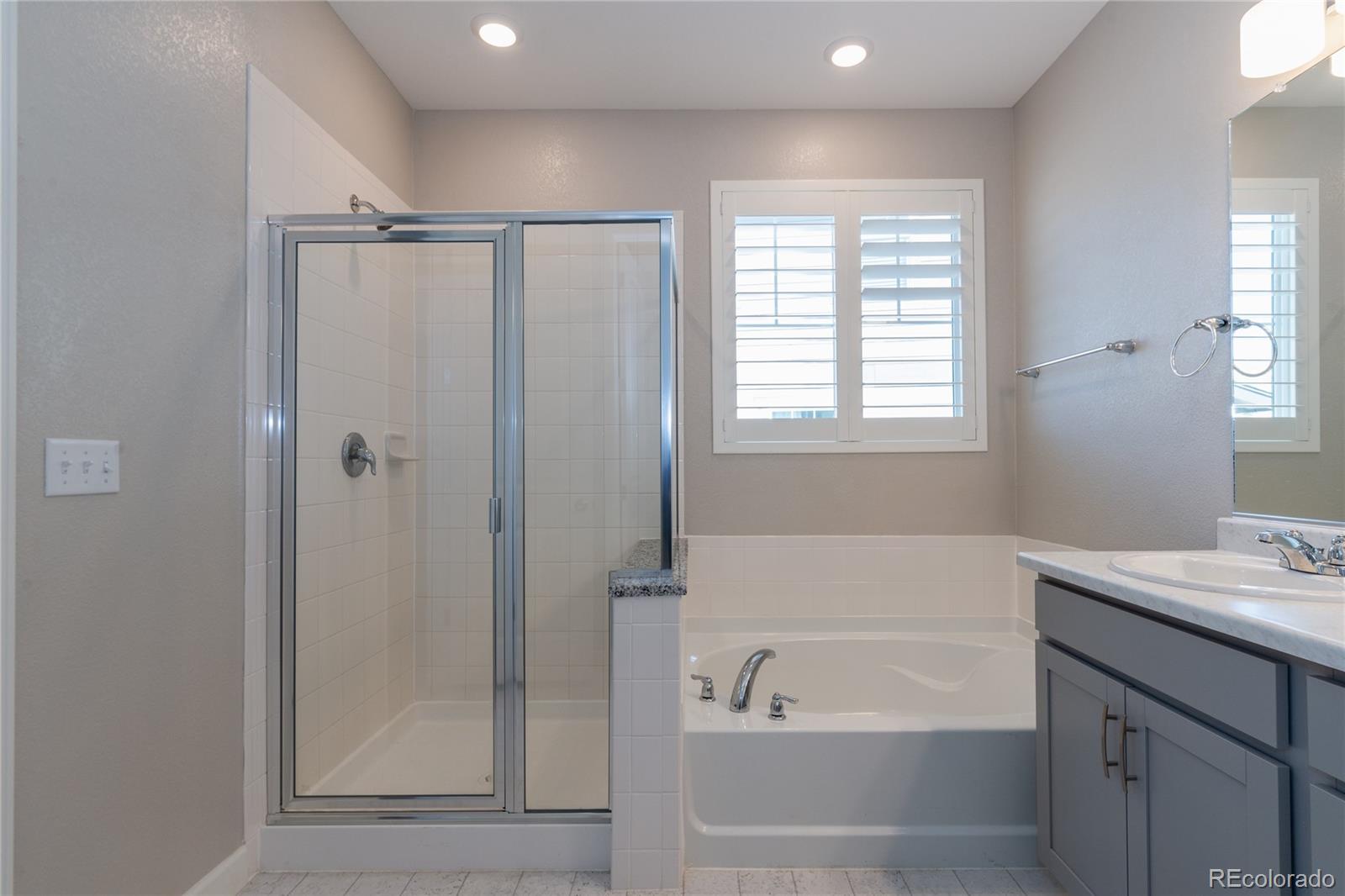 515 Felicity Loop Castle Rock, CO 80109 - Photo 8 of 24 a bathroom with a tub a sink and a window