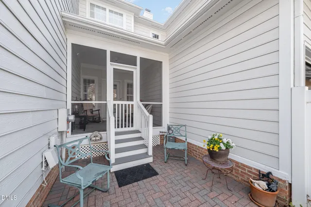a view of a chair with a table and chair