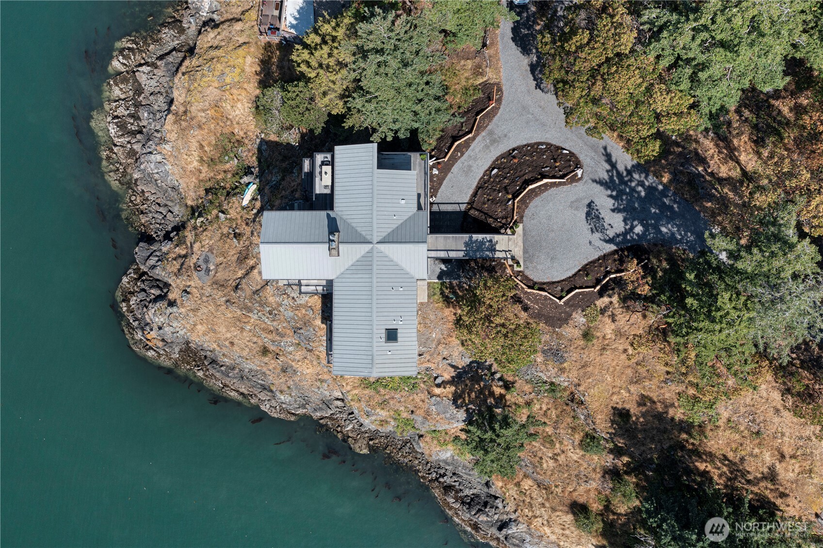 8256 Orcas Road Orcas Island, WA 98280 - Photo 20 of 20 a aerial view of a house with garden space and sitting area