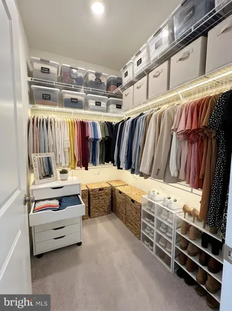 a view of a room with racks on the wall