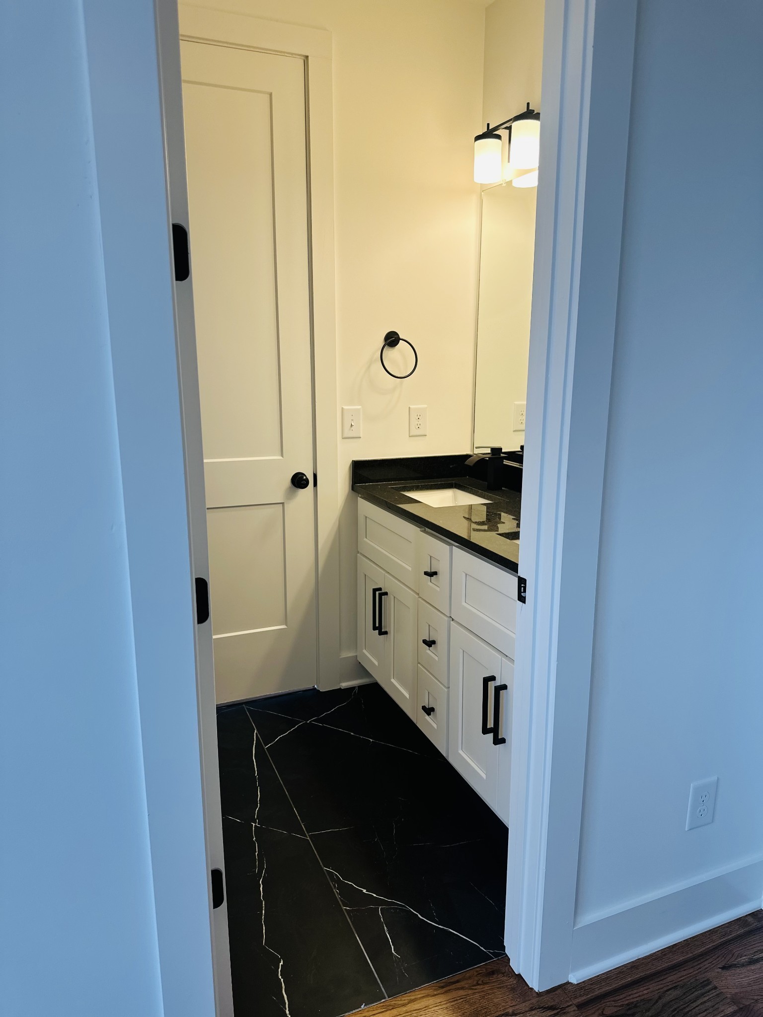 4334 Old Goins Road Nashville, TN 37211 - Photo 48 of 74 a bathroom with a granite countertop sink and a mirror