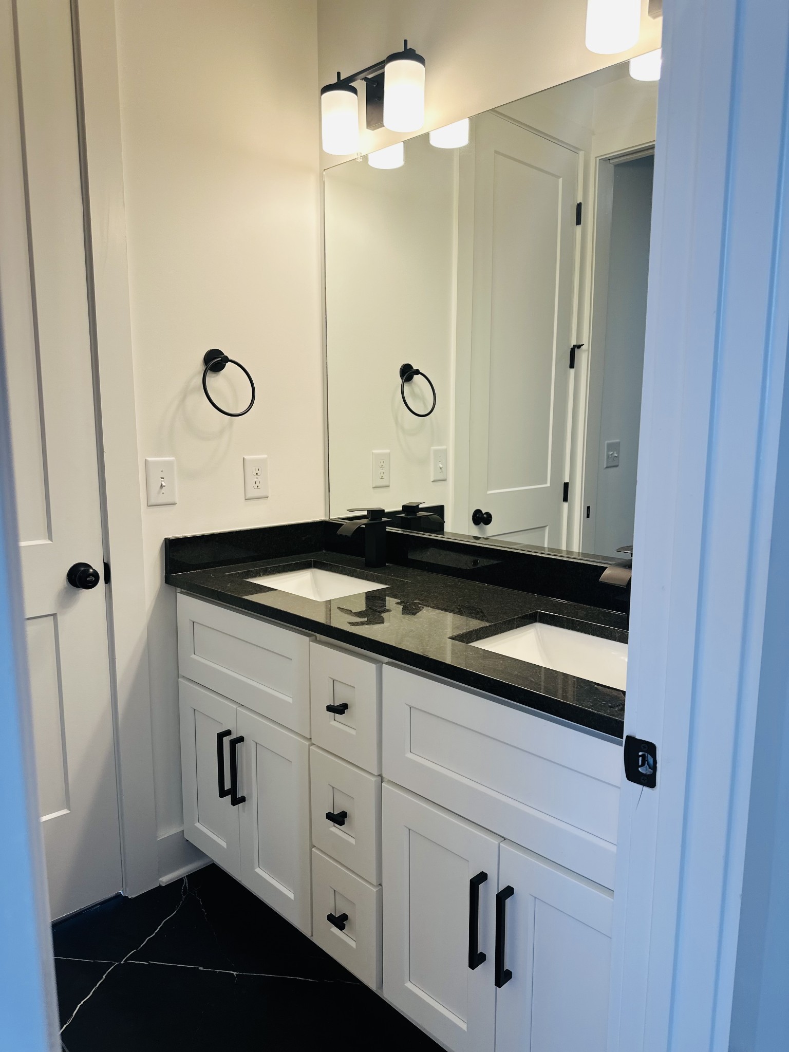 4334 Old Goins Road Nashville, TN 37211 - Photo 49 of 74 a bathroom with a granite countertop sink and a mirror
