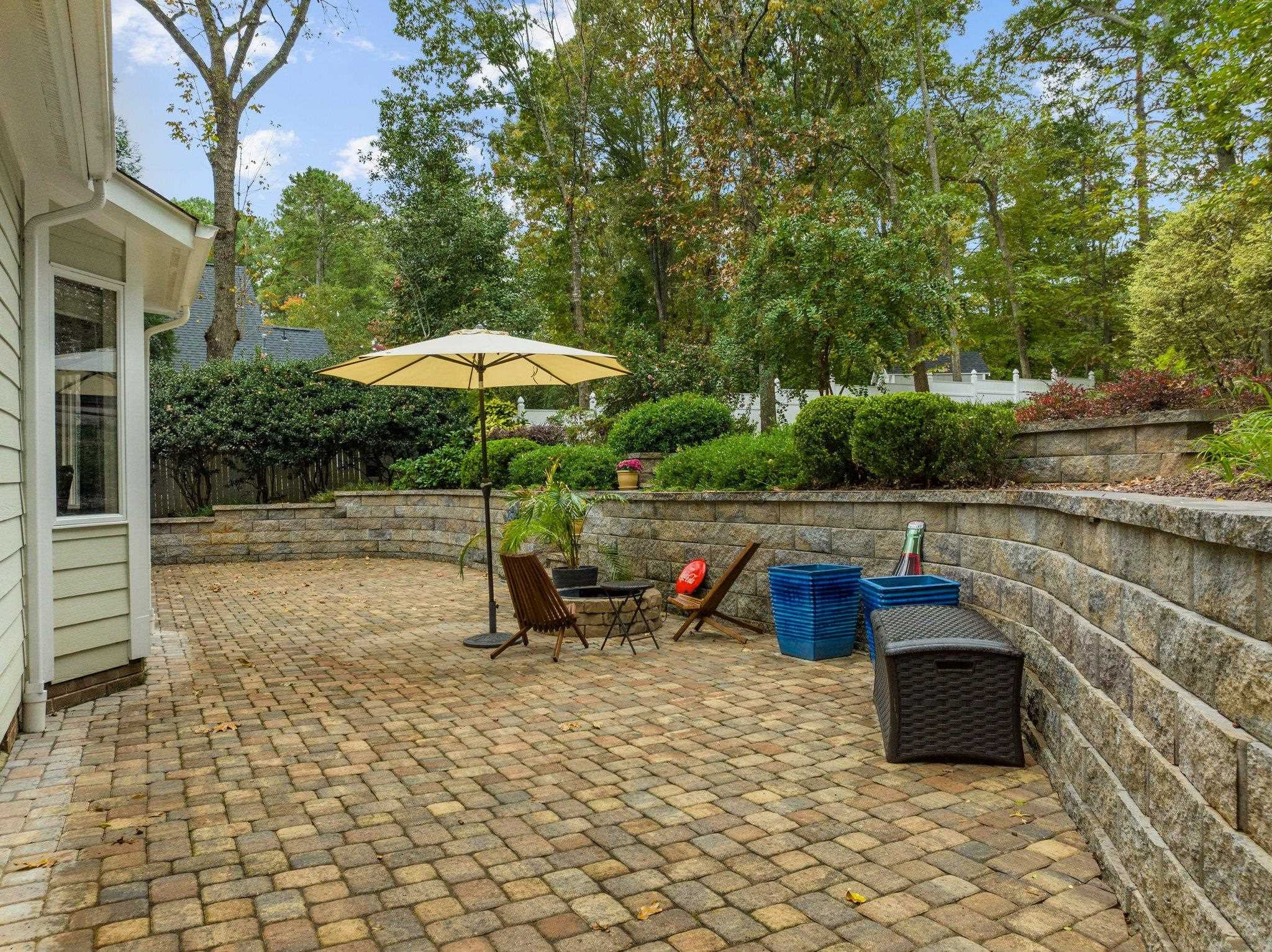 6305 Rushingbrook Drive Raleigh, NC 27612 - Photo 36 of 48 a backyard of a house with fire pit and outdoor seating