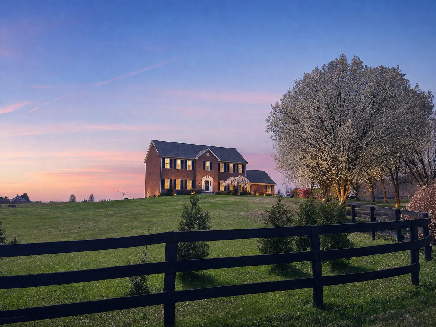 4 sided brick home set on 10.62 acres in Leesburg