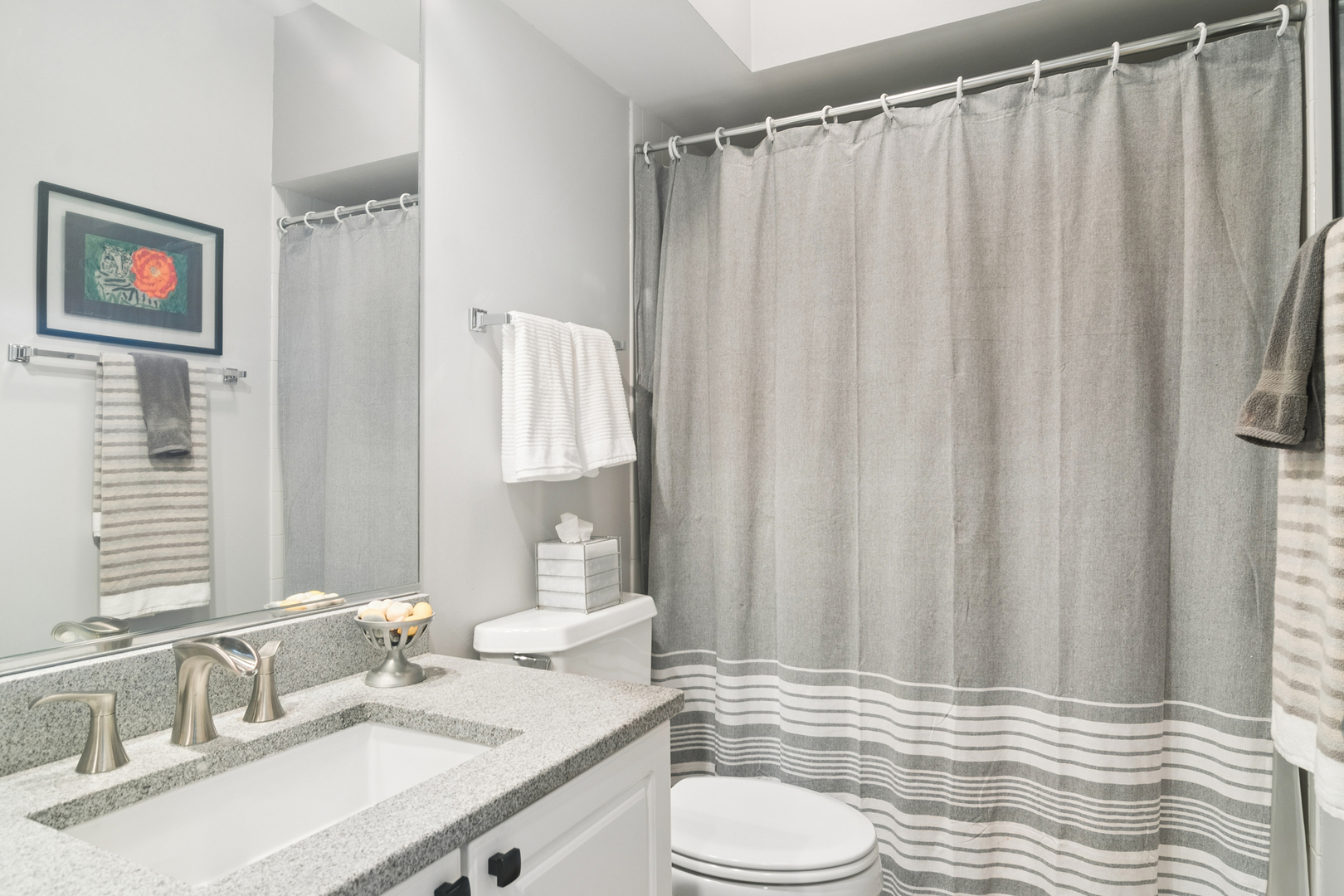 2038 Sheridan Road Buffalo Grove, IL 60089 - Photo 15 of 44 a bathroom with a granite countertop sink and a mirror