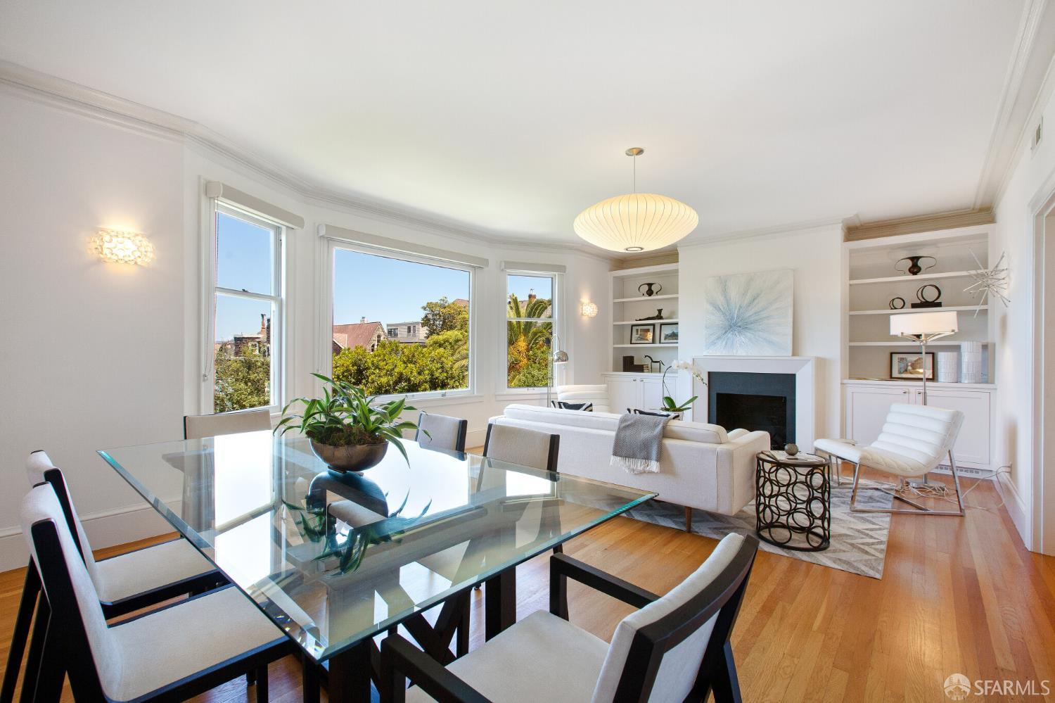 2740 Union Street San Francisco, CA 94123 - Photo 43 of 87 a view of a livingroom with furniture and a fireplace