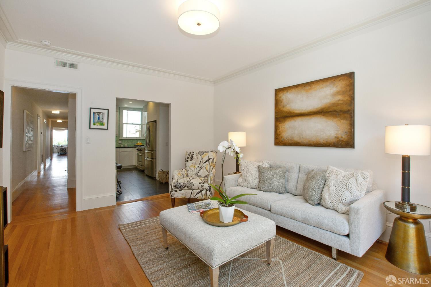 2740 Union Street San Francisco, CA 94123 - Photo 45 of 87 a living room with furniture and a wooden floor