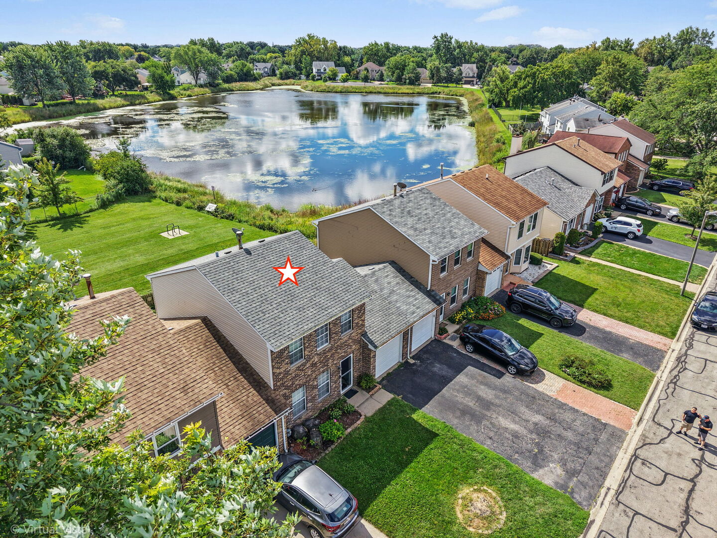 1402 Walnut Circle Carol Stream, IL 60188 - Photo 22 of 26 an aerial view of a house with pool and a yard