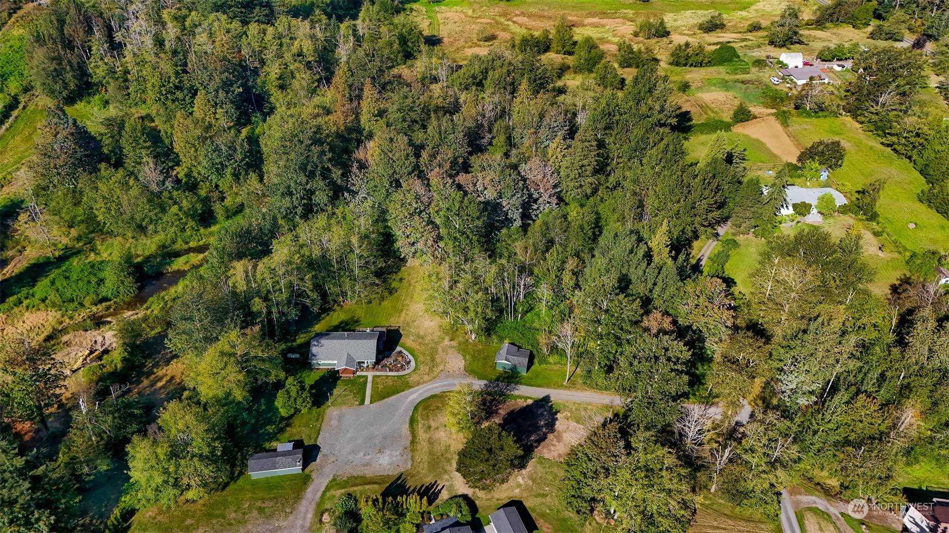 2993 Canlin Drive Ferndale, WA 98248 - Photo 35 of 35 an aerial view of residential house with outdoor space and trees all around