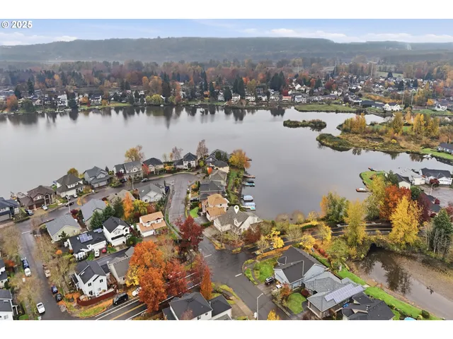 a view of a city with lake