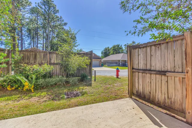 a view of a backyard