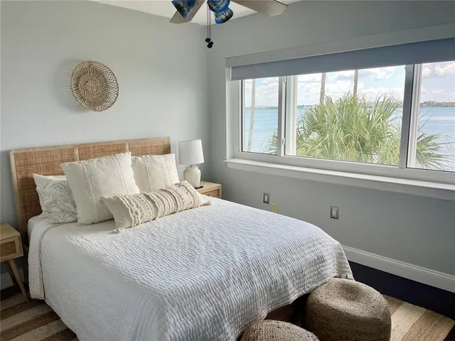 a living room with a large window