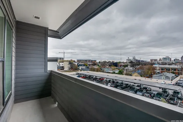 a city view from a balcony