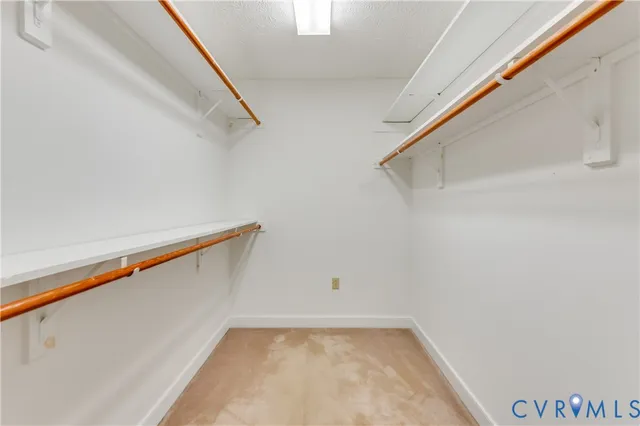 a view of small space with racks on the wall