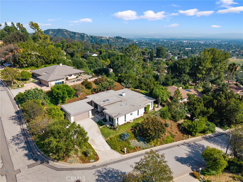 598 Camillo Road Sierra Madre, CA 91024 - Photo 69 of 75 an aerial view of a house with a garden