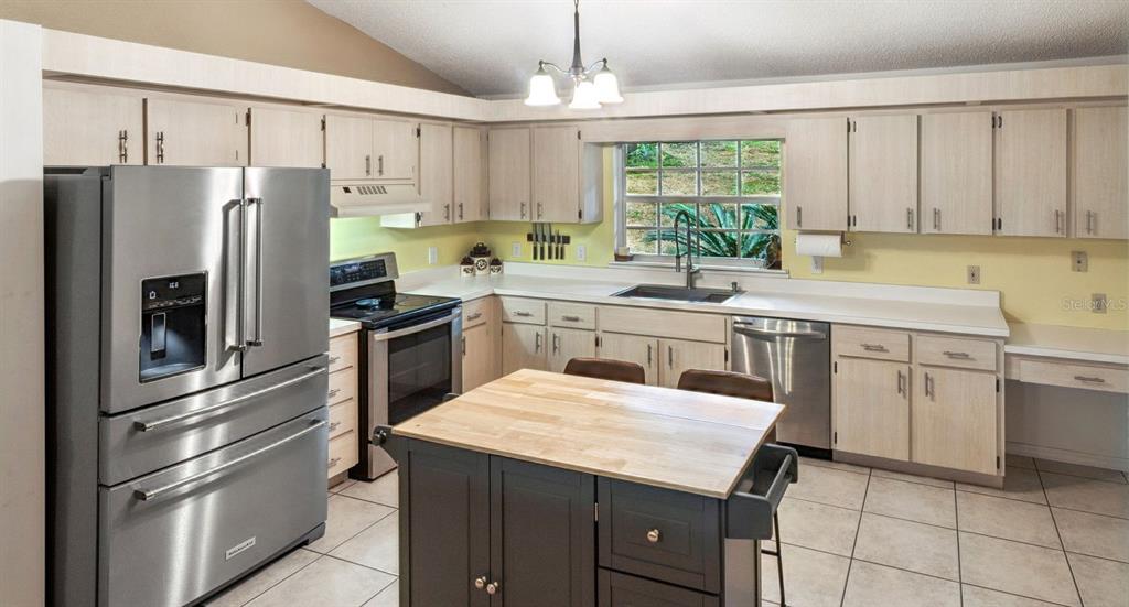 30911 Vista View Mount Dora, FL 32757 - Photo 18 of 54 a kitchen with granite countertop stainless steel appliances cabinets a sink and a window