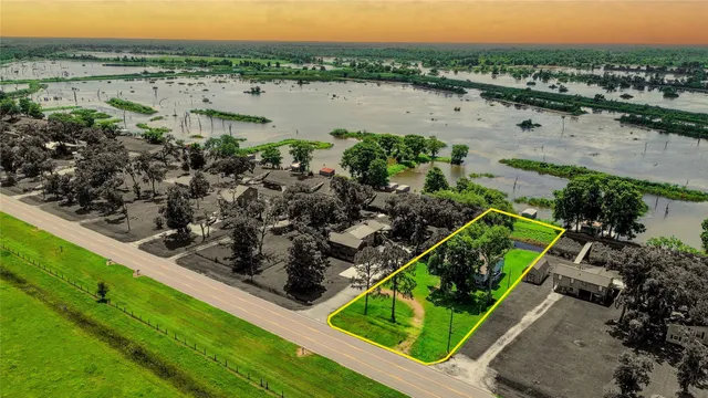 a view of a lake with a city view