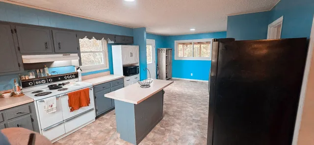 a kitchen with a sink a stove and refrigerator
