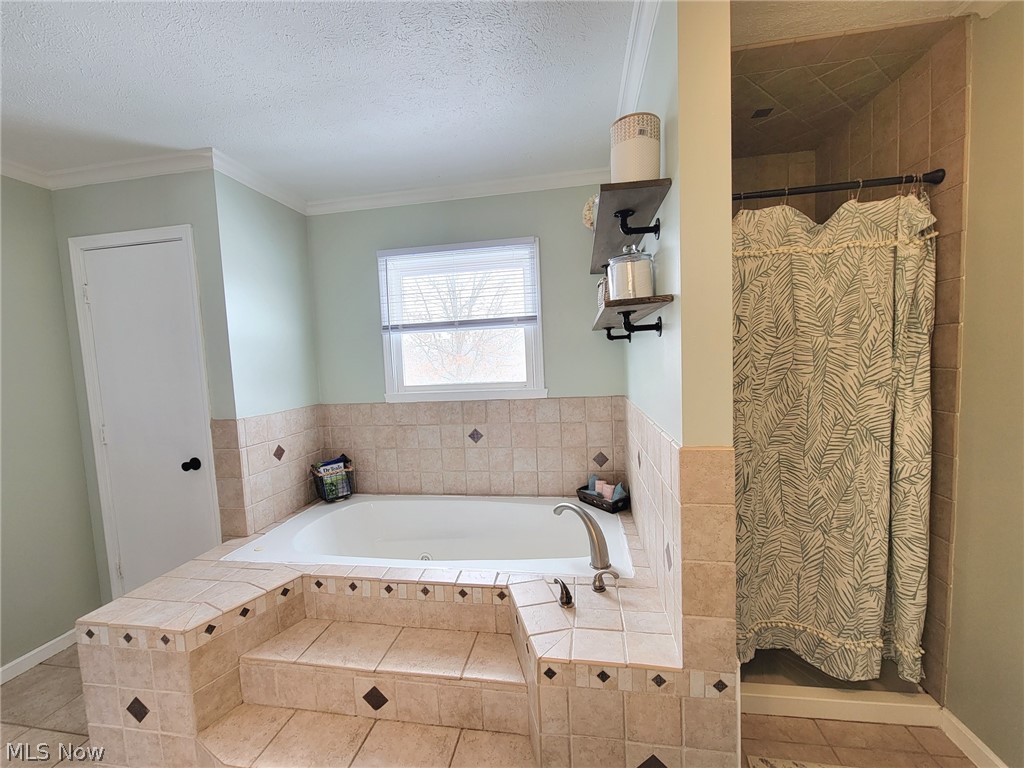6087 Hanna Road Ravenna, OH 44266 - Photo 24 of 34 Master full bath. There is a shower to the right of the tub and across from the shower is the toilet.