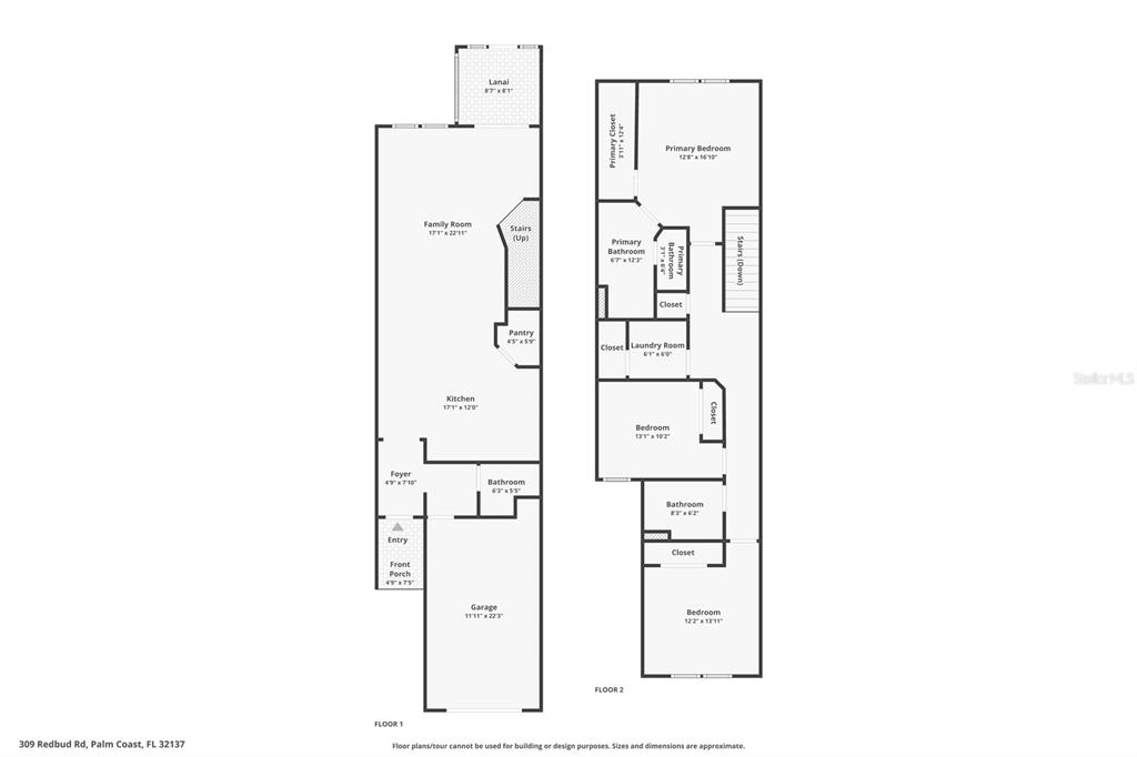309 Redbud Road Palm Coast, FL 32137 - Photo 2 of 33 a picture of a floor plan