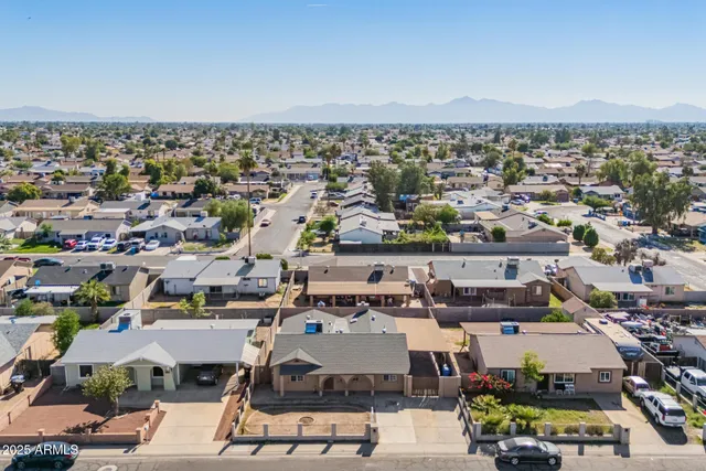 an aerial view of a city