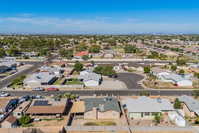 an aerial view of a city
