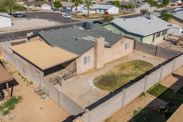 an aerial view of a house
