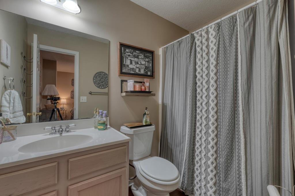 2532 Hunter Road Hiawassee, GA 30546 - Photo 25 of 54 a bathroom with a toilet a sink and a mirror