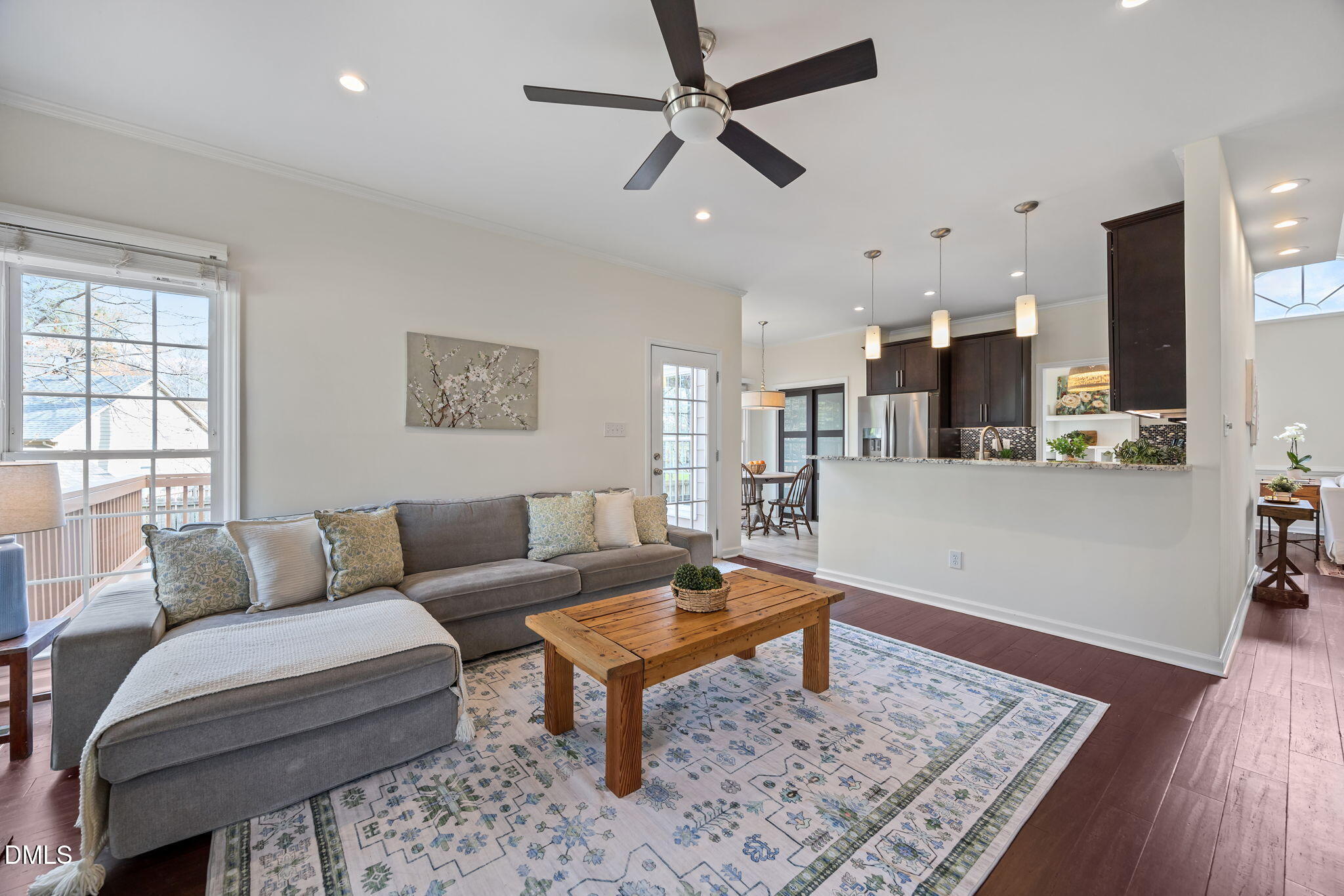 5512 Banwell Place Raleigh, NC 27613 - Photo 19 of 47 a living room with furniture and kitchen view